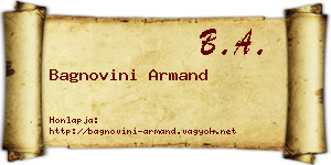 Bagnovini Armand névjegykártya